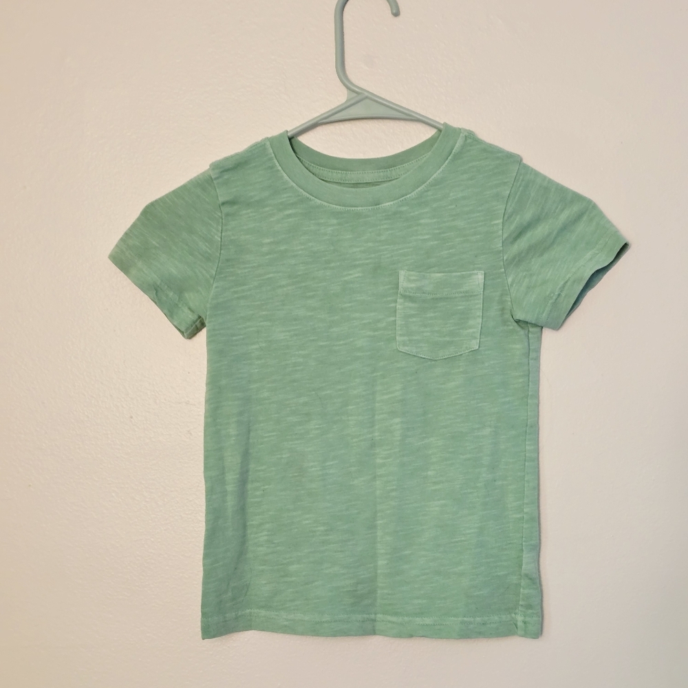 Cat & Jack Kids 4T Mint Green Short Sleeve Pocket Tee